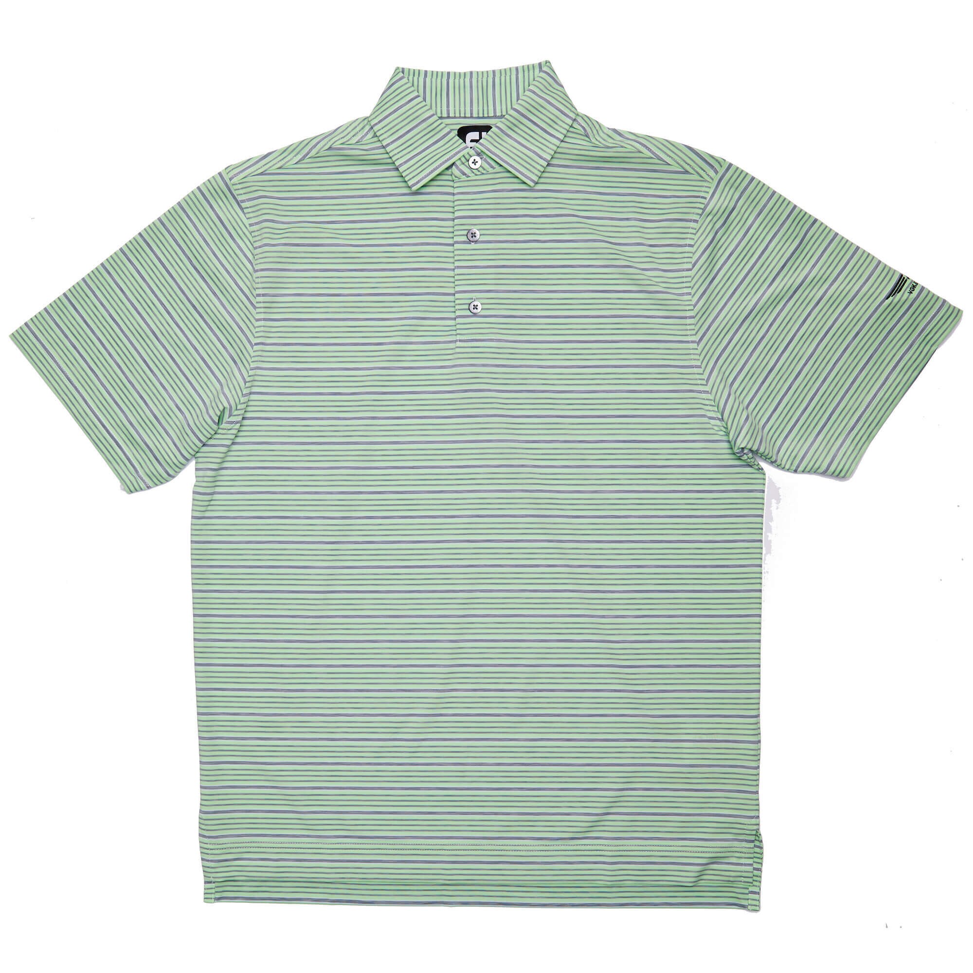 FJ Lisle Space Dye Stripe w/ Self Collar - Honeydew