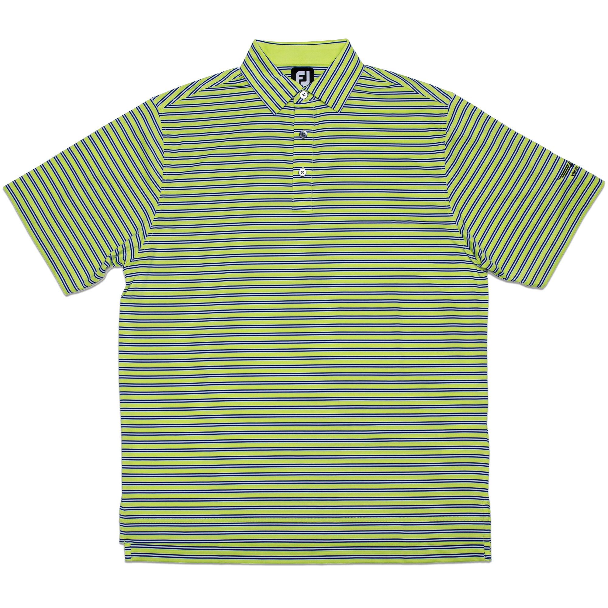 FJ Lisle Multi Stripe w/ Self Collar - Green Apple + Midnight Blue/White