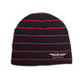 BV Wings Striped Beanie Cap - Black + Red Stripes