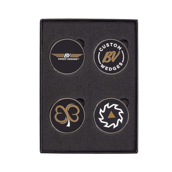 Vokey 4-pc Ball Marker Kit - Black + White/Gold