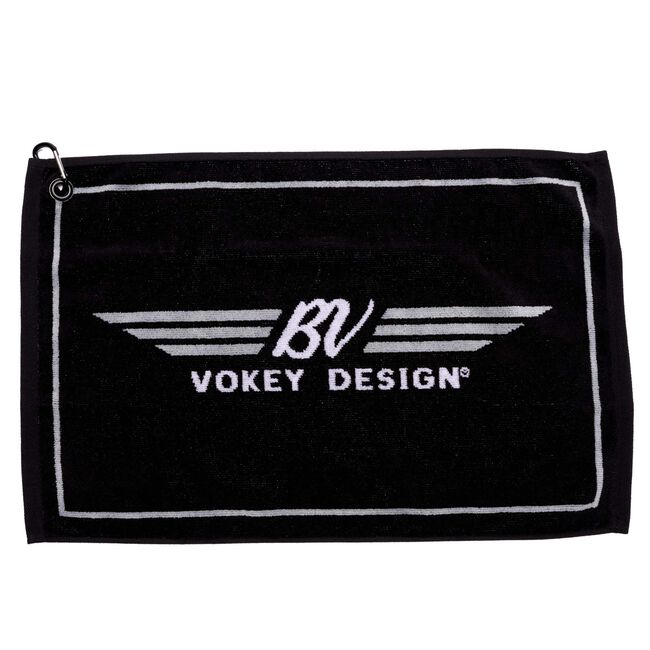 BV Wings Jacquard Woven Towel - Black + White/Silver