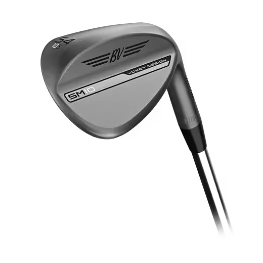 Iron clubhead with a muted, warm-toned nickel finish that exudes classic, understated elegance.